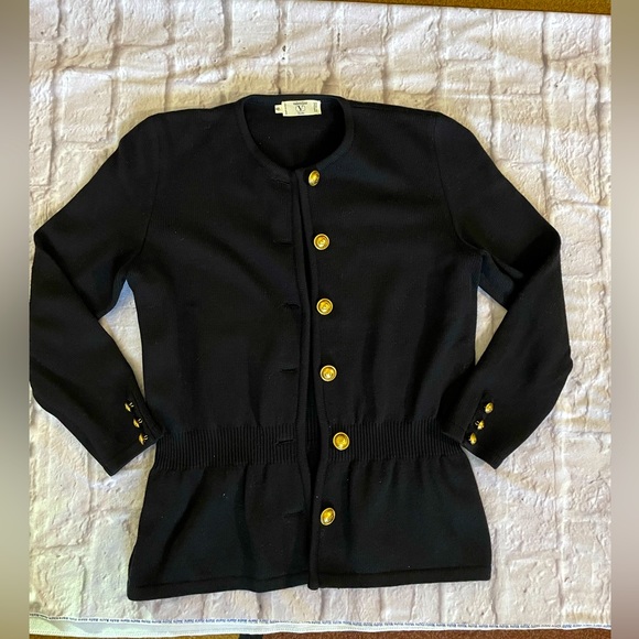Vintage Valentino Studio Black Knit button up Sweater